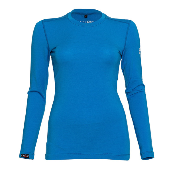 sMerino 190 Shirt Junto langarm w blau für Damen von SCROC.