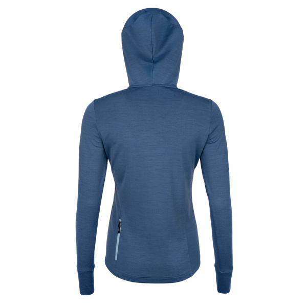 Rückansicht des sMerino 220 Shirt Hela langarm w stahlblau für Damen von SCROC