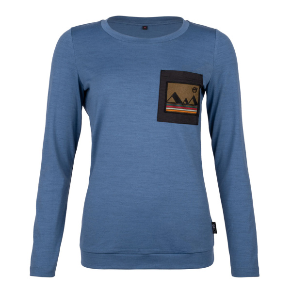 sMerino 220 Shirt Sala langarm w stahlblau für Damen von SCROC