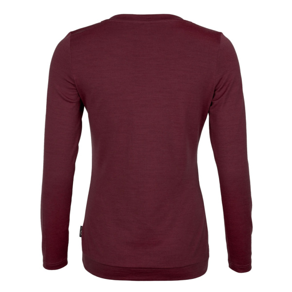 Rückansicht des sMerino 220 Shirt Sala langarm w weinrot für Damen von SCROC