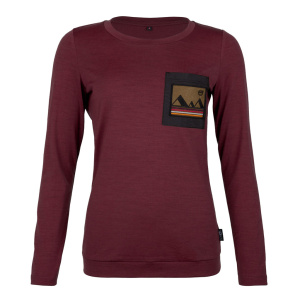 sMerino 220 Shirt Sala langarm w weinrot für Damen von SCROC