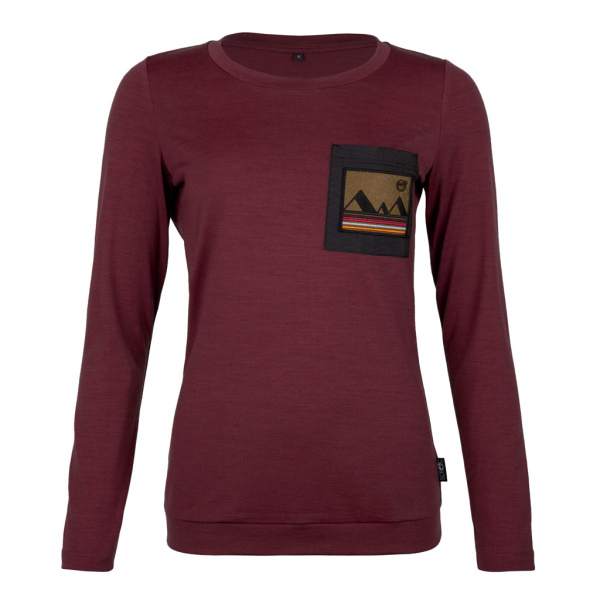 sMerino 220 Shirt Sala langarm w weinrot für Damen von SCROC