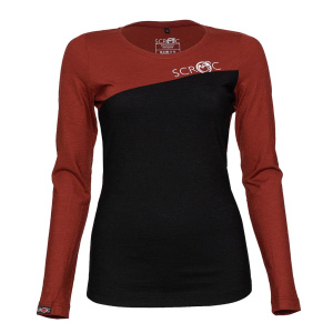 sMerino 160 Shirt Dukolora langarm w rostbraun (unten schwarz) für Damen von SCROC.