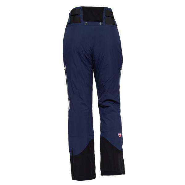 Die Merinoshell Loft Hose Mito w dunkelblau für Damen ist eine Hardshellhose mit Lofteinsätzen und Merino-Innenseite.