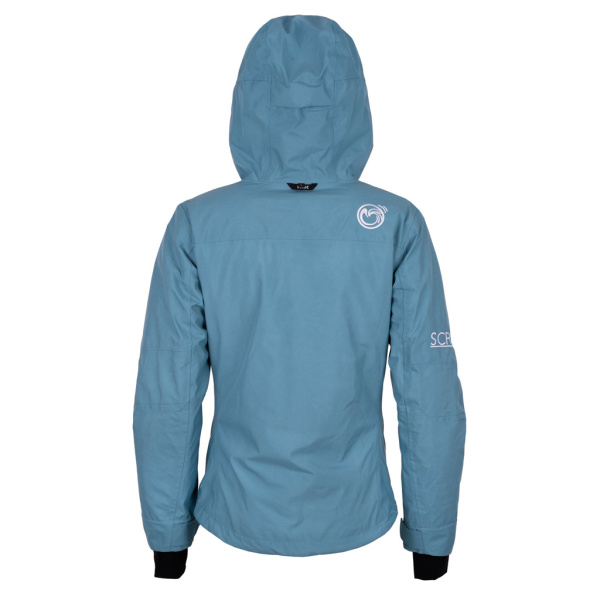 Die sMerinoshell Loft Jacke Mito w eisblau für Damen ist wind- und wasserdicht.