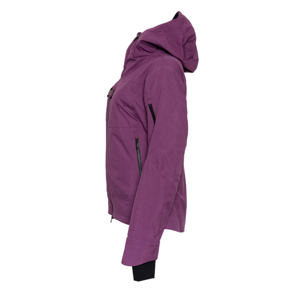 Die sMerinoshell Loft Jacke Mito w violett für Damen ist wind- und wasserdicht.