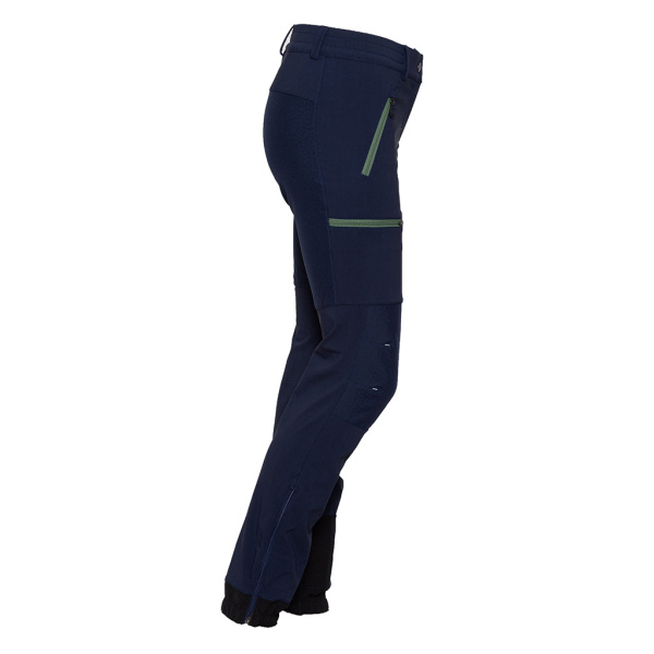 sWooltec Merino Hose Relo w dunkelblau mit olivgrünen Reißverschlüssen für Damen von SCROC.