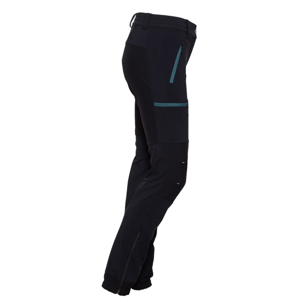 sWooltec Merino Hose Relo w schwarz mit petrol Reißverschlüssen für Damen von SCROC.