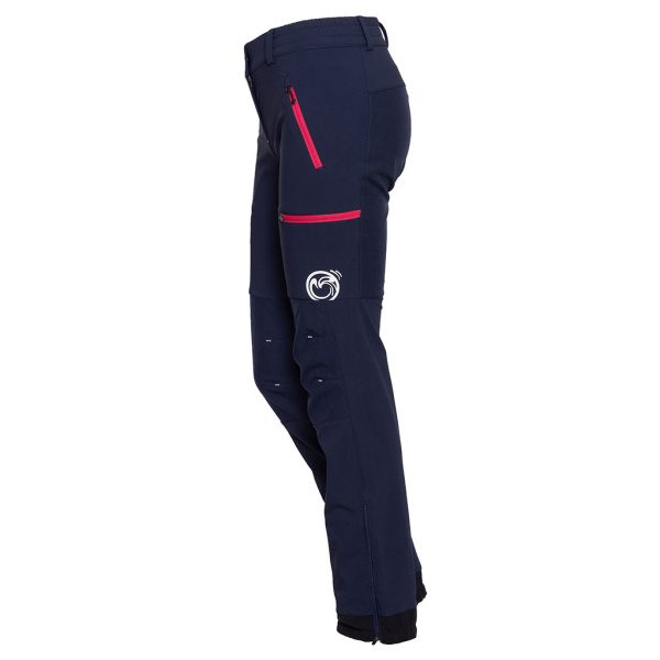 sWooltec Merino Hose Relo w dunkelblau mit pinken Reißverschlüssen für Damen von SCROC.