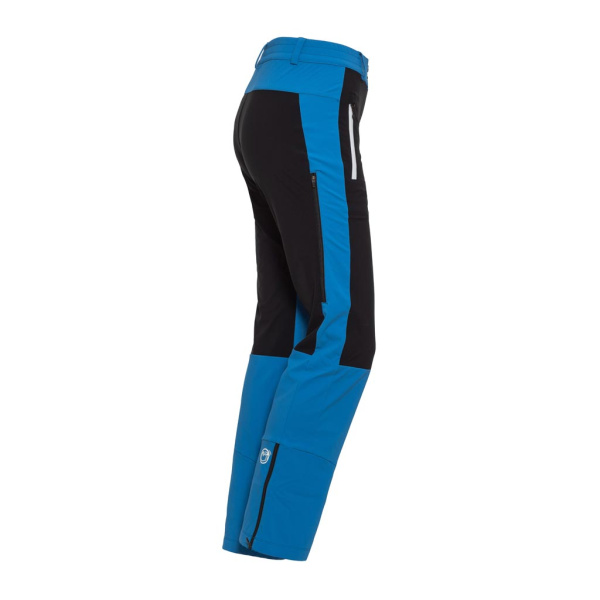 Rückansicht sWooltec Meirno Hose Vintro w blau für Damen: Atmungsaktive und gleichzeitig robuste Skitouren- und Schneeschuh-Hose.