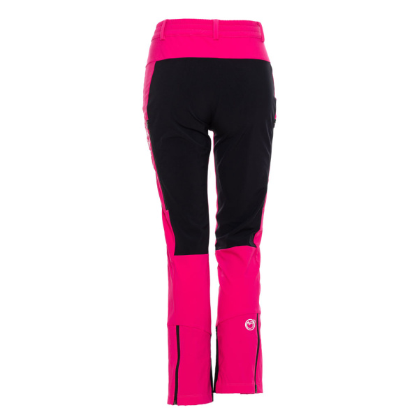 Rückansicht sWooltec Meirno Hose Vintro w pink für Damen: Atmungsaktive und gleichzeitig robuste Skitouren- und Schneeschuh-Hose.