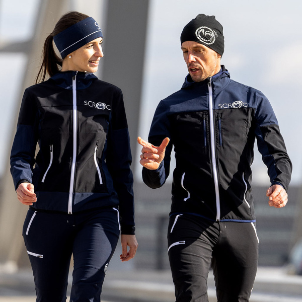 Die sWooltec Merino Jacke Caro dunkelblau/schwarz eignet sich perfekt für jede Jahreszeit und Sportart.