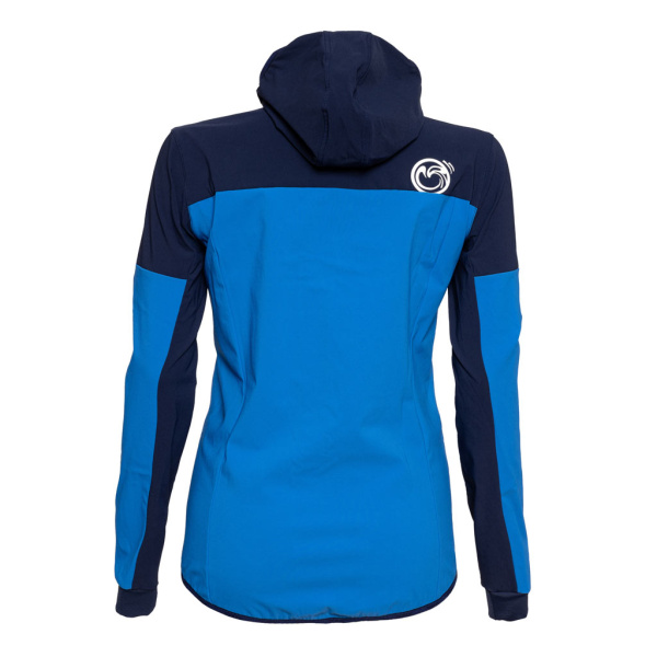 sWooltec Merino Jacke Caro w blau für Damen: wind- und wasserabweisende Funktionsjacke von SCROC.