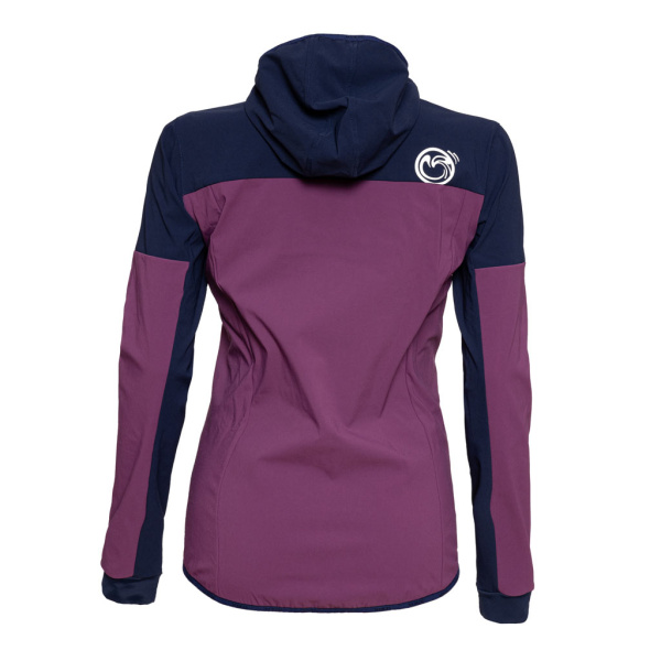 Rückansicht sWooltec Merino Jacke Caro w violett für Damen von SCROC.