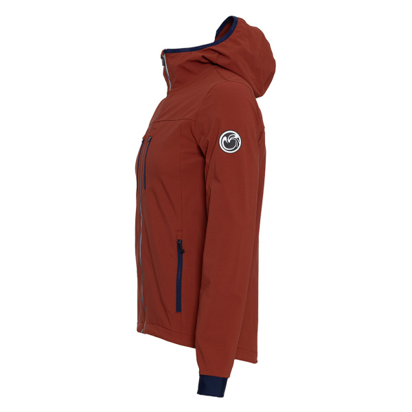 Die sWooltec Merino Jacke Relo rostbraun ist eine wind- und wasserabweisende Sportjacke mit Kapuze.