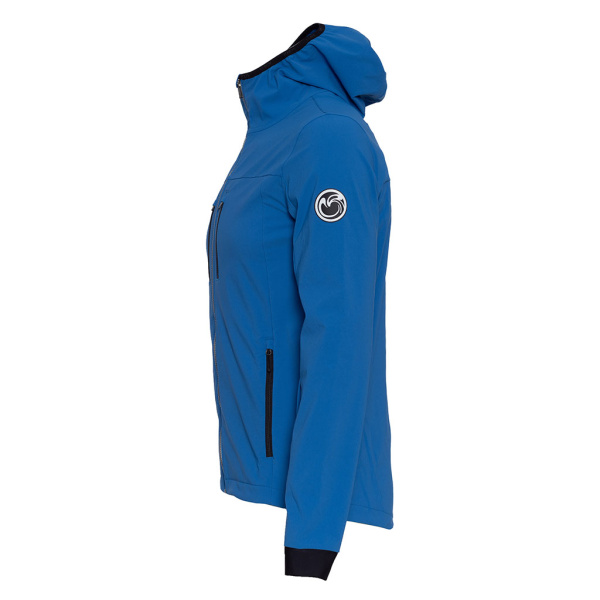 Die sWooltec Merino Jacke Relo blau ist eine wind- und wasserabweisende Sportjacke mit Kapuze.