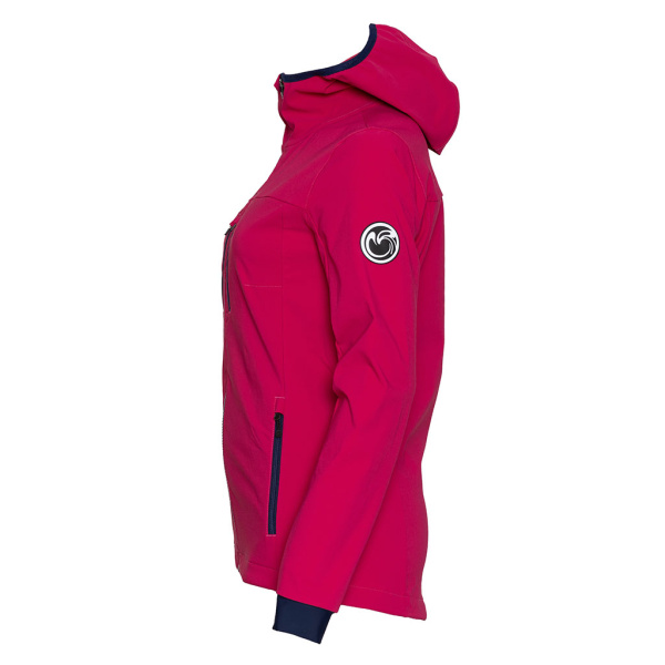 Die sWooltec Merino Jacke Relo w pink ist eine wind- und wasserabweisende Sportjacke mit Kapuze.