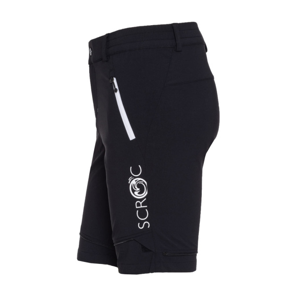 Seitenansicht der sCooltec Merino Hose Zumi schwarz Herren mit kurzen Beinen.